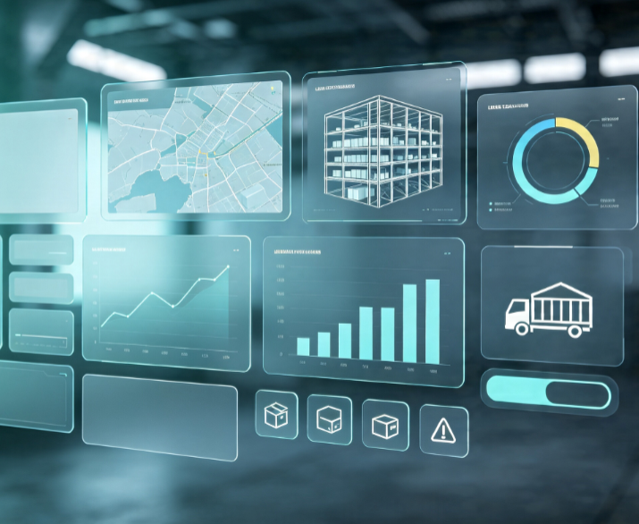 Industrial-Style PC UI Template for Warehouse Logistics & Supply Chain Data Management