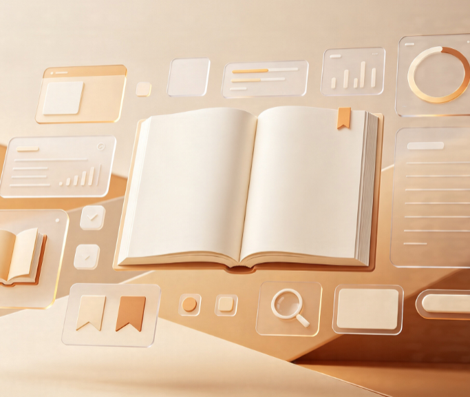 Immersive E-book Reading & Literature Management Desktop UI Template